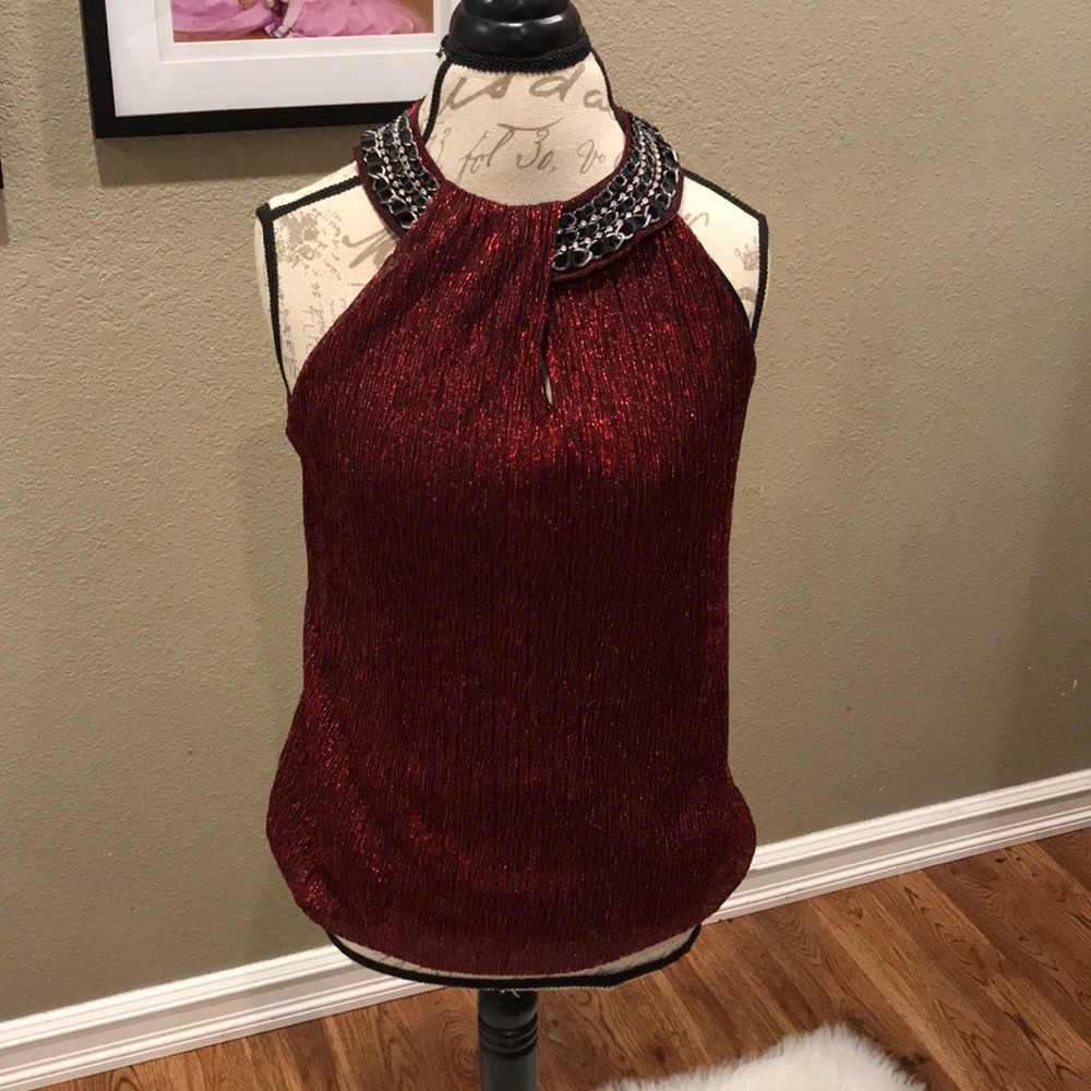 Ruby embellished tank